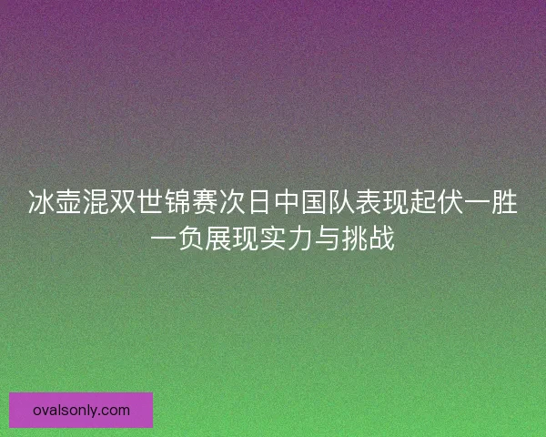 冰壶混双世锦赛次日中国队表现起伏一胜一负展现实力与挑战