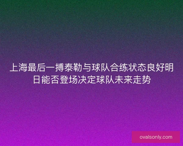 上海最后一搏泰勒与球队合练状态良好明日能否登场决定球队未来走势