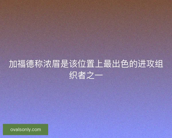加福德称浓眉是该位置上最出色的进攻组织者之一