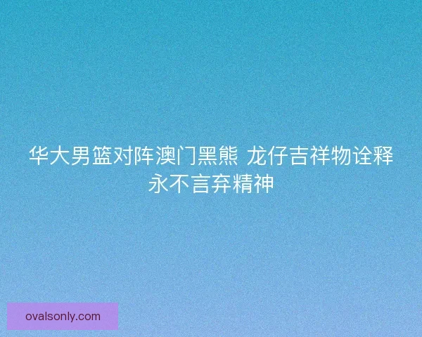 华大男篮对阵澳门黑熊 龙仔吉祥物诠释永不言弃精神